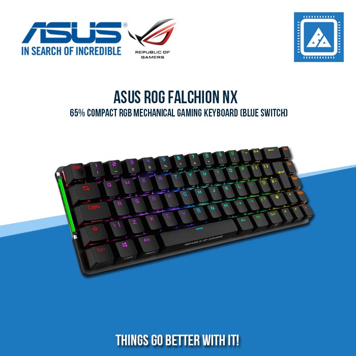 ASUS ROG FALCHION NX 65% COMPACT RGB MECHANICAL GAMING KEYBOARD (BLUE SWITCH) ASUS ROG FALCHION NX 65% COMPACT RGB MECHANICAL GAMING KEYBOARD (BLUE SWITCH)